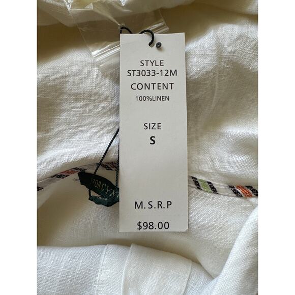 NWT For Cynthia Lagenlook Linen Hooded Shirt Jacket S Cream Luxury Minimalist - Picture 10 of 16